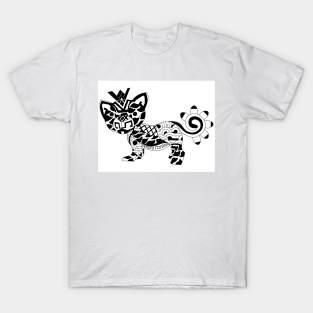 mexican cougar panther ecopop in totonac crown art patterns T-Shirt